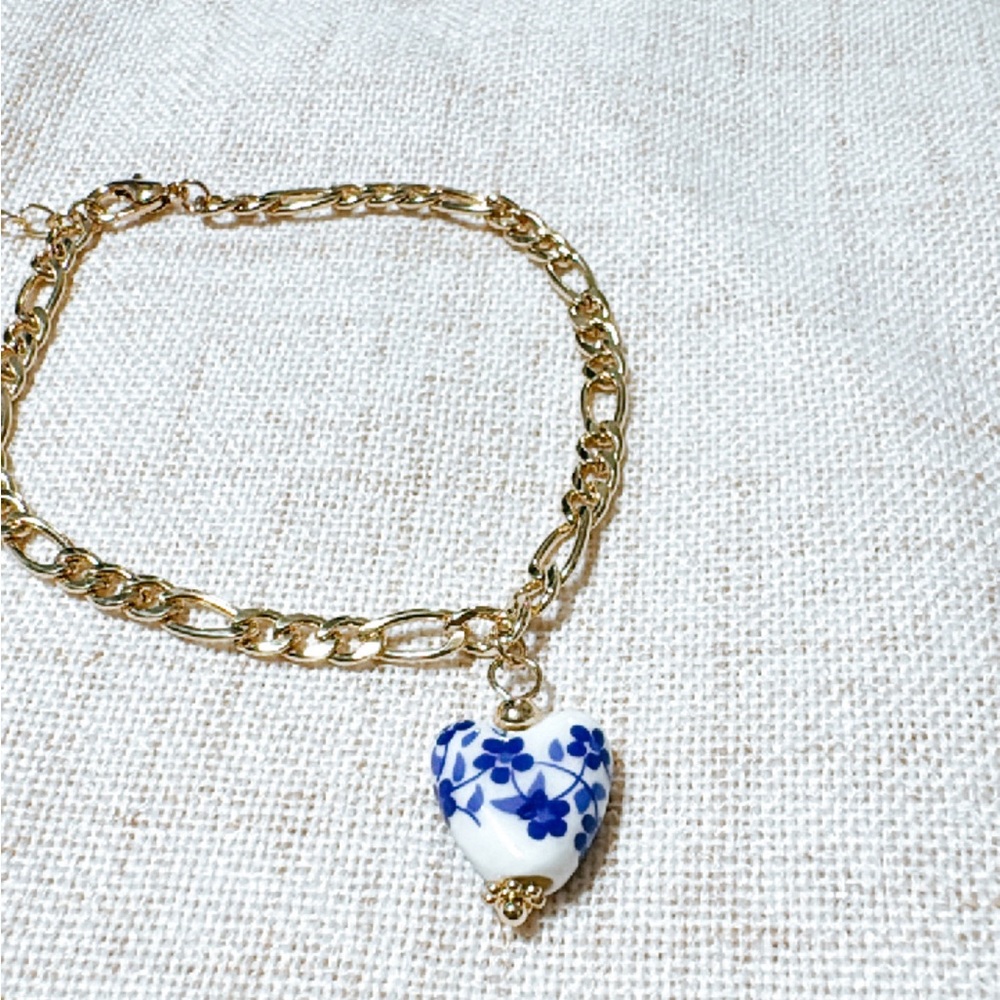 Boho heart anklet N525 - Picture 3 of 4